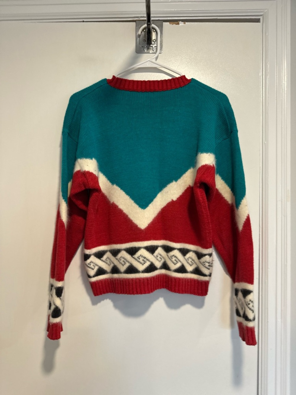 VTG Carole Little Wool/rabbit Blend. Thunderbird Aztec beaded Colorful Sweater. - Picture 2 of 12